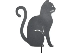 Gartenstab Bella Katze 36 cm x 18 cm x 1 cm Schwarz Matt*Boltze Best