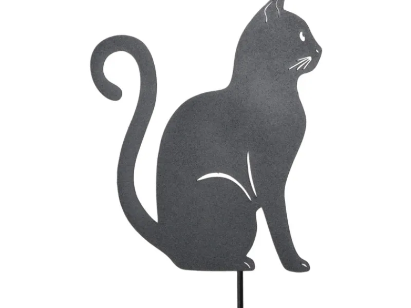 Gartenstab Bella Katze 36 cm x 18 cm x 1 cm Schwarz Matt*Boltze Best