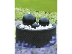 Brunnenbecken-Umrandung DecoWall Wicker Mattschwarz 2 Ø 90 cm 37,5 cm hoch*AcquaArte Hot