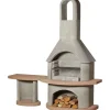 Grillkamin Carmen mit Tisch Grau-Terrakotta*Buschbeck Hot