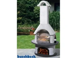 Buschbeck Grillkamine|Gartenkamine|Grillkamin Verona Weiß-Anthrazit