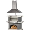 Grillkamin Zürich Anthrazit-Weiß mit Edelstahlhaube*Buschbeck New