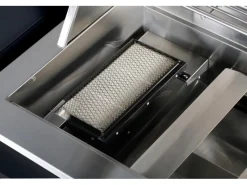 Buschbeck Outdoorküchen|Outdoorküche Brighton aus Schwarzer Edelstahl mit Marmor-Platte