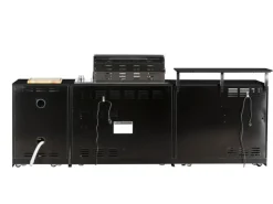 Buschbeck Outdoorküchen|Outdoorküche Brighton aus Schwarzer Edelstahl mit Marmor-Platte