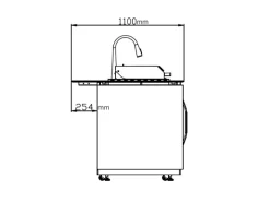 Buschbeck Outdoorküchen|Outdoorküche Sheffield Keramikverkleidung Grau inkl. Wetterschutzhülle