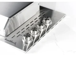 Buschbeck Outdoorküchen|Outdoorküche Sheffield Keramikverkleidung Grau inkl. Wetterschutzhülle