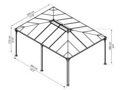 Canopia Gartenpavillon Martinique 3.6 x 5 Anthrazit*Palram - Canopia