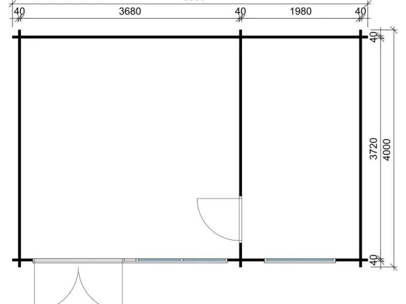 Gartenhaus Atrium-E Pultdach Imprägniert 578 cm x 371 cm*Carlsson New