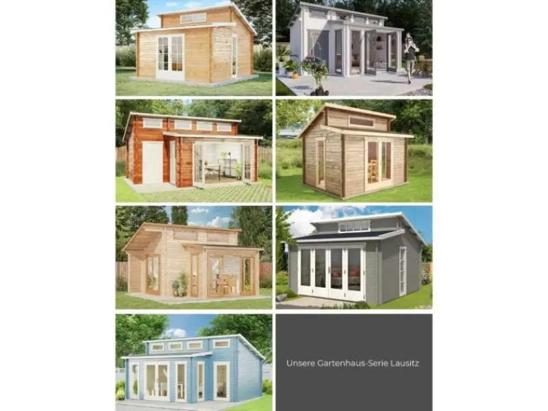 Carlsson Gartenlauben|Gartenhaus Lausitz Pultdach Imprägniert 400 cm x 440 cm
