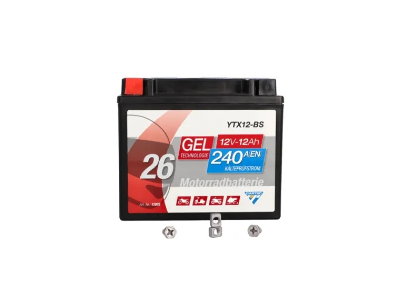 Cartec Quads|GEL Motorradbatterie YTX12-BS 12Ah 240A