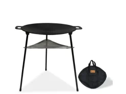 CCLIFE Grillzubehör|BBQ Grillpfanne Koreanische aus Gusseisen Runde Grillplatte Durchmesser 40cm