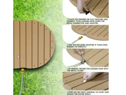 CCLIFE Outdoor Duschen|Gartendusche Bodendusche Outdoor Fontänenhöhe 4m ton