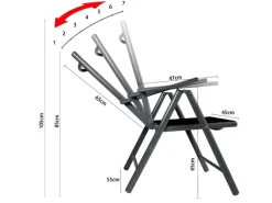 Gartenstühle Alu 4er Set Gartenstuhl Hochlehner Klappbar  Balkonstühle 7-Fach Verstellbar bis 150kg Modell Breeze*CCLIFE Best