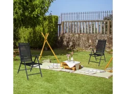 Gartenstühle Alu 2er Set Gartenstuhl Hochlehner Klappbar Balkonstühle 7-Fach Verstellbar bis 150kg Modell Breeze*CCLIFE Outlet