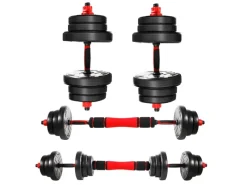 Hanteln Set 2er Kurzhanteln Langhanteln Verstellbar 40kg Hantelset Professionell Dumbbell mit Verbindungsstahlrohr Gewichten*CCLIFE Hot