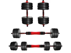 CCLIFE Fitnessgeräte|Hanteln Set 2er Kurzhanteln Langhanteln Verstellbar 30kg Hantelset Professionell Dumbbell mit Verbindungsstahlrohr Gewichten