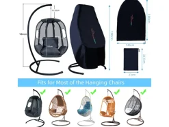 CCLIFE Schutzhüllen|Hängesessel Abdeckung 190x145cm Schutzhülle für Hängesessel Winddicht UV Beständiges