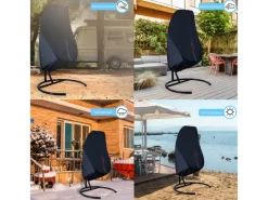 CCLIFE Schutzhüllen|Hängesessel Abdeckung 190x145cm Schutzhülle für Hängesessel Winddicht UV Beständiges
