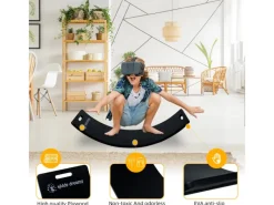 CCLIFE Fitnessgeräte|Holz Balance Board Wackelbrett Kinder Baby3 Jahre mit EVA Matte Montessori Spielzeug 85x30cm