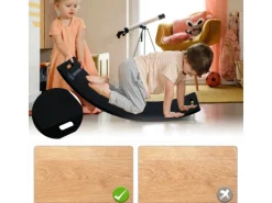 CCLIFE Fitnessgeräte|Holz Balance Board Wackelbrett Kinder Baby3 Jahre mit EVA Matte Montessori Spielzeug 85x30cm