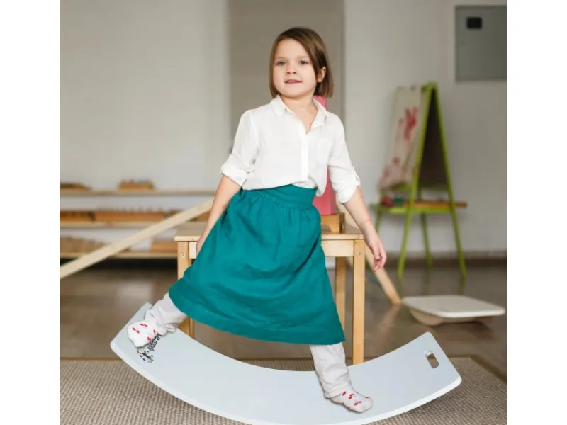 CCLIFE Fitnessgeräte|Holz Balance Board Wackelbrett Kinder Baby3 Jahre mit EVA Matte Montessori Spielzeug 85x30cm