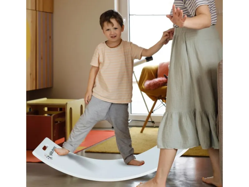 CCLIFE Fitnessgeräte|Holz Balance Board Wackelbrett Kinder Baby3 Jahre mit EVA Matte Montessori Spielzeug 85x30cm