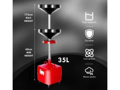 35L Ölauffanggerät Ölauffangwagen Ölauffangrollwagen Ölauffangbehälter 69-175cm*CCLIFE