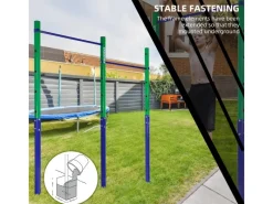 CCLIFE Fitnessgeräte|Reckstange Outdoor Turnreck bis 150kg Höhenverstellbar Doppelte Blau