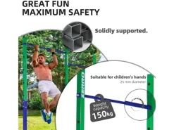 CCLIFE Fitnessgeräte|Reckstange Outdoor Turnreck bis 150kg Höhenverstellbar Doppelte Blau