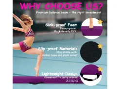 CCLIFE Fitnessgeräte|Schwebebalken 240cm Balken Turnen Faltbare Turnbalken Gymnastik Balance