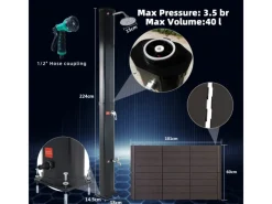 CCLIFE Outdoor Duschen|Solardusche Gartendusche 40L mit Kunststoffboden und Handbrause