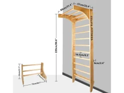 Sprossenwand Kletterwand mit Variabler Höhe Klimmzugstange Kinder Indoor Erwachsene*CCLIFE Online