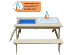 Kinder Wasserspielzeug|Gartenmöbel Für Kinder|Coemo Matschtisch Robin mit Waschbecken