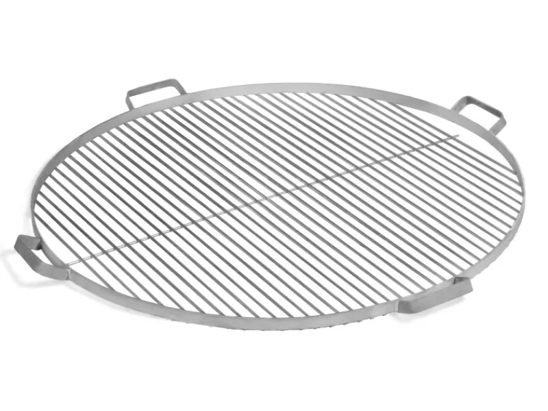 CookKing Grillzubehör|Feuerkörbe|Edelgrillrost Inkl. 4 Griffen für Feuerschalen Ø 80 cm Silber