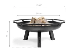 CookKing Feuerschalen|Feuerschale Stahl Porto Ø 60 cm x 39 cm Schwarz