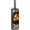 CookKing Gartenkamine|Feuerkörbe|Gartenofen Faro Stahl 40 cm x 40 cm x 158 cm Schwarz