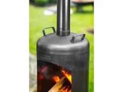 CookKing Gartenkamine|Feuerkörbe|Gartenofen Faro Stahl 40 cm x 40 cm x 158 cm Schwarz