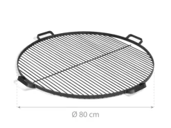 CookKing Feuerschalen|Feuerkörbe|Grillrost Stahl Inkl. 4 Griffen für Feuerschalen Ø 80 cm Schwarz