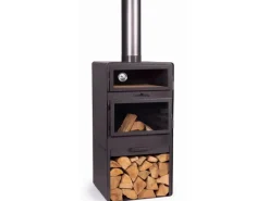 Terrassenofen Vento Plus Stahl inkl. Pizzaofen 50 x 50 x 150 cm Schwarz*CookKing New