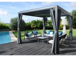 Kiosko Aluminium Pavillon 300 x 360 cm Anthrazit Freistehend*Creador Discount