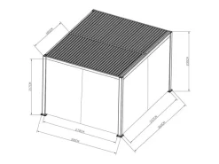 Kiosko Aluminium Pavillon 300 x 360 cm Anthrazit Freistehend*Creador Discount