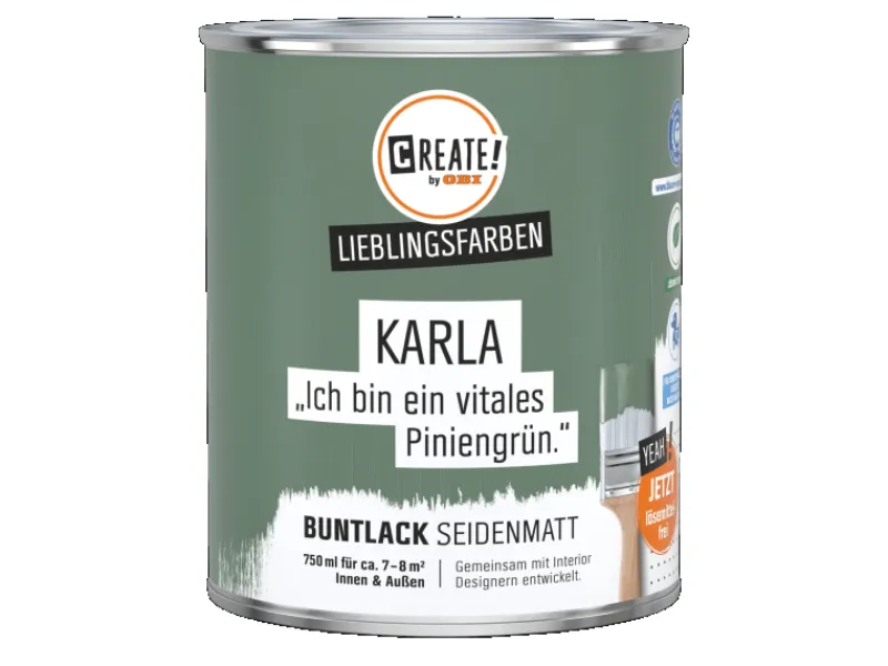 Buntlack Lieblingsfarbe Karla Seidenmatt 0,75 l*CREATE! by OBI Online