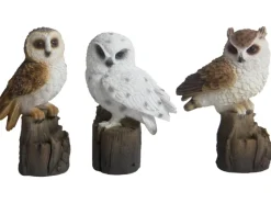 Sunny Garden Gartenbänke|Gartendekoration|Deko-Figur Eule auf Stumpf 15 cm
