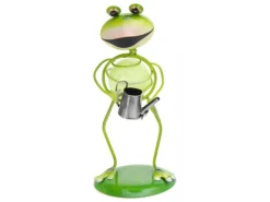 Deko-Figur Metall-Frosch mit Leuchtstein 16 cm*Sunny Garden New