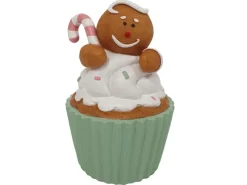 Dekorative Weihnachtsfigur Cupcake mit Lebkuchenjunge Braun-Bunt* Online