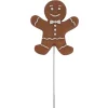 Deko-Weihnachtsfigur Pfefferkuchenmann mit Fliege Stecker 20,5 cm Braun-Weiß*