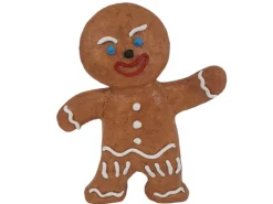 Deko-Weihnachtsfigur Pfefferkuchenmann Winkend 40 cm Braun-Weiß*