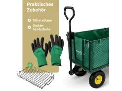 Kinder deluxe4home Campingzubehör|Kinder-Gartengeräte|Bollerwagen Transportwagen Inklusive Handschuhe Gruen