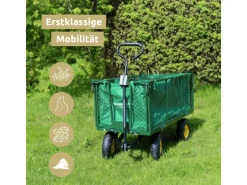 Kinder deluxe4home Campingzubehör|Kinder-Gartengeräte|Bollerwagen Transportwagen Inklusive Handschuhe Gruen