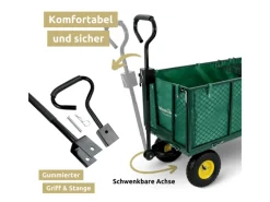 Kinder deluxe4home Campingzubehör|Kinder-Gartengeräte|Bollerwagen Transportwagen Inklusive Handschuhe Gruen